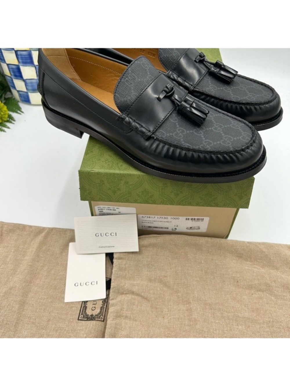 Men’s Gucci GG supreme tassel loafer size 12 made in Italy - Picture 8 of 9